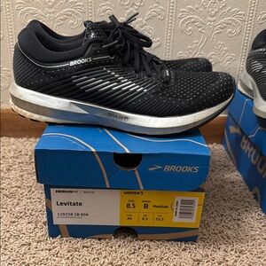 Brooks Levitate Women's Black Running Shoes-Pair 1